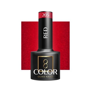 OCHO NAILS long-lasting hybrid nail polish for manicure RED 205, 5 g. OCHO NAILS long-lasting hybrid nail polish for manicure RED 205, 5 g.