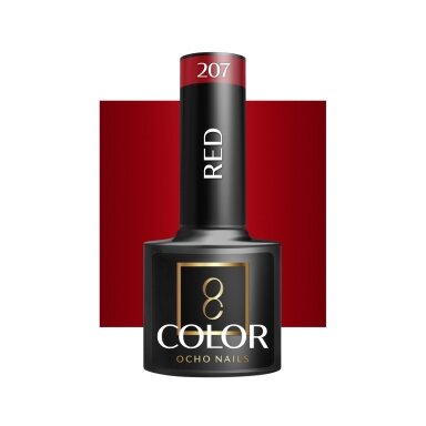 OCHO NAILS long-lasting hybrid nail polish for manicure RED 207, 5 g. OCHO NAILS long-lasting hybrid nail polish for manicure RED 207, 5 g.