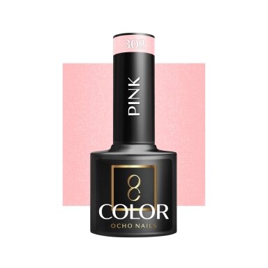OCHO NAILS long-lasting hybrid nail polish for manicure PINK 302, 5 g. OCHO NAILS long-lasting hybrid nail polish for manicure PINK 302, 5 g.