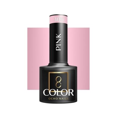 OCHO NAILS ilgalaikis hibridinis nagų lakas manikiūrui PINK 306, 5 g. OCHO NAILS ilgalaikis hibridinis nagų lakas manikiūrui PINK 306, 5 g.