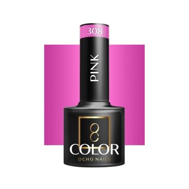 OCHO NAILS long-lasting hybrid nail polish for manicure PINK 308, 5 g. OCHO NAILS long-lasting hybrid nail polish for manicure PINK 308, 5 g.