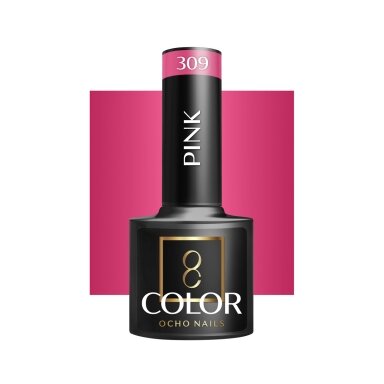 OCHO NAILS ilgalaikis hibridinis nagų lakas manikiūrui PINK 309, 5 g. OCHO NAILS ilgalaikis hibridinis nagų lakas manikiūrui PINK 309, 5 g.