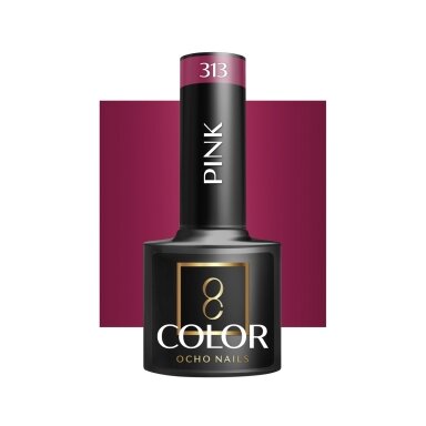 OCHO NAILS long-lasting hybrid nail polish for manicure PINK 313, 5 g. OCHO NAILS long-lasting hybrid nail polish for manicure PINK 313, 5 g.