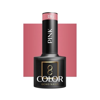 OCHO NAILS long-lasting hybrid nail polish for manicure PINK 316, 5 g. OCHO NAILS long-lasting hybrid nail polish for manicure PINK 316, 5 g.
