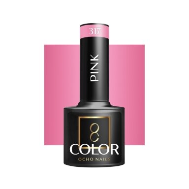 OCHO NAILS ilgalaikis hibridinis nagų lakas manikiūrui PINK 317, 5 g. OCHO NAILS ilgalaikis hibridinis nagų lakas manikiūrui PINK 317, 5 g.