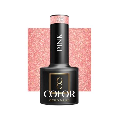 OCHO NAILS ilgalaikis hibridinis nagų lakas manikiūrui PINK 318, 5 g. OCHO NAILS ilgalaikis hibridinis nagų lakas manikiūrui PINK 318, 5 g.