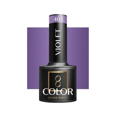 OCHO NAILS ilgalaikis hibridinis nagų lakas manikiūrui VIOLET 403, 5 g. OCHO NAILS ilgalaikis hibridinis nagų lakas manikiūrui VIOLET 403, 5 g.