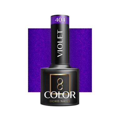 OCHO NAILS ilgalaikis hibridinis nagų lakas manikiūrui VIOLET 404, 5 g. OCHO NAILS ilgalaikis hibridinis nagų lakas manikiūrui VIOLET 404, 5 g.