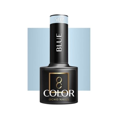 OCHO NAILS ilgalaikis hibridinis nagų lakas manikiūrui BLUE 502, 5 g. OCHO NAILS ilgalaikis hibridinis nagų lakas manikiūrui BLUE 502, 5 g.