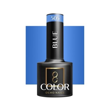 OCHO NAILS long-lasting hybrid nail polish for manicure BLUE 505, 5 g. OCHO NAILS long-lasting hybrid nail polish for manicure BLUE 505, 5 g.