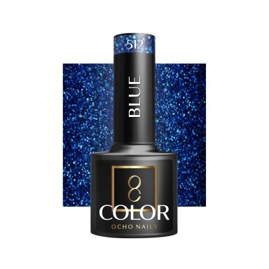 OCHO NAILS long-lasting hybrid nail polish for manicure BLUE 512, 5 g. OCHO NAILS long-lasting hybrid nail polish for manicure BLUE 512, 5 g.
