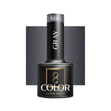 OCHO NAILS long-lasting hybrid nail polish for manicure GRAY 606, 5 g. OCHO NAILS long-lasting hybrid nail polish for manicure GRAY 606, 5 g.