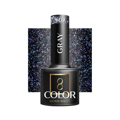 OCHO NAILS long-lasting hybrid nail polish for manicure GRAY 607, 5 g. OCHO NAILS long-lasting hybrid nail polish for manicure GRAY 607, 5 g.