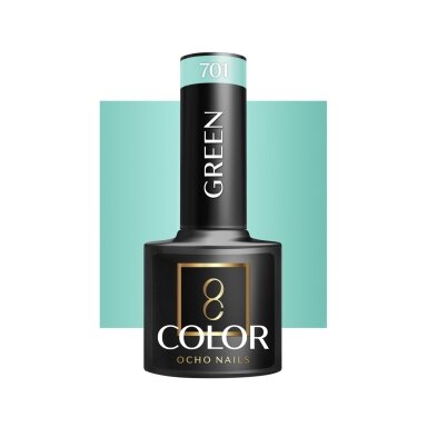OCHO NAILS long-lasting hybrid nail polish for manicure GREEN 701, 5 g. OCHO NAILS long-lasting hybrid nail polish for manicure GREEN 701, 5 g.