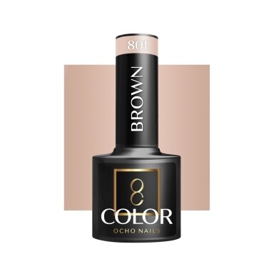 OCHO NAILS long-lasting hybrid nail polish for manicure BROWN 801, 5 g. OCHO NAILS long-lasting hybrid nail polish for manicure BROWN 801, 5 g.