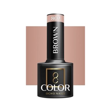 OCHO NAILS long-lasting hybrid nail polish for manicure BROWN 802, 5 g. OCHO NAILS long-lasting hybrid nail polish for manicure BROWN 802, 5 g.
