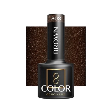 OCHO NAILS long-lasting hybrid nail polish for manicure BROWN 808, 5 g. OCHO NAILS long-lasting hybrid nail polish for manicure BROWN 808, 5 g.