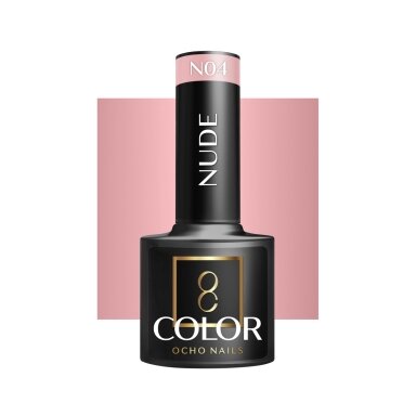 OCHO NAILS ilgalaikis hibridinis nagų lakas manikiūrui NUDE N04, 5 g. OCHO NAILS ilgalaikis hibridinis nagų lakas manikiūrui NUDE N04, 5 g.