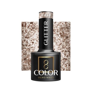 OCHO NAILS ilgalaikis hibridinis nagų lakas manikiūrui GLITTER G04, 5 g. OCHO NAILS ilgalaikis hibridinis nagų lakas manikiūrui GLITTER G04, 5 g.