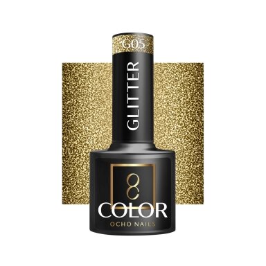 OCHO NAILS long-lasting hybrid nail polish for manicure GLITTER G05, 5 g. OCHO NAILS long-lasting hybrid nail polish for manicure GLITTER G05, 5 g.