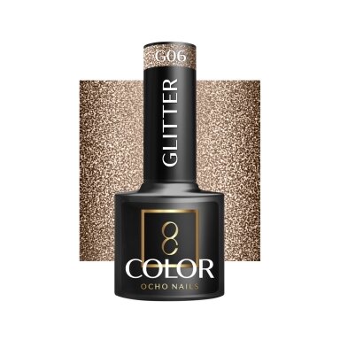 OCHO NAILS long-lasting hybrid nail polish for manicure GLITTER G06, 5 g. OCHO NAILS long-lasting hybrid nail polish for manicure GLITTER G06, 5 g.