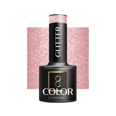 OCHO NAILS long-lasting hybrid nail polish for manicure GLITTER G07, 5 g. OCHO NAILS long-lasting hybrid nail polish for manicure GLITTER G07, 5 g.