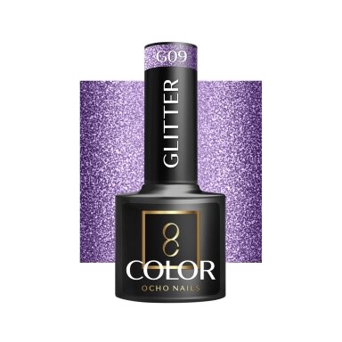 OCHO NAILS long-lasting hybrid nail polish for manicure GLITTER G09, 5 g. OCHO NAILS long-lasting hybrid nail polish for manicure GLITTER G09, 5 g.