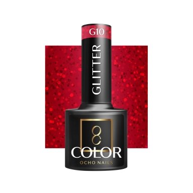 OCHO NAILS long-lasting hybrid nail polish for manicure GLITTER G10, 5 g. OCHO NAILS long-lasting hybrid nail polish for manicure GLITTER G10, 5 g.