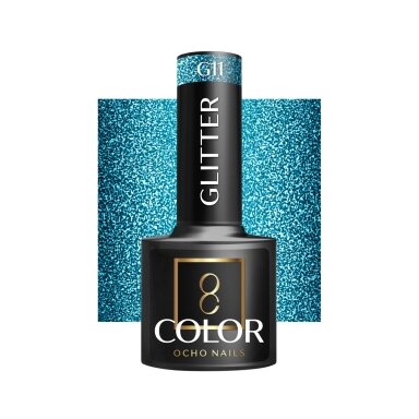 OCHO NAILS long-lasting hybrid nail polish for manicure GLITTER G11, 5 g. OCHO NAILS long-lasting hybrid nail polish for manicure GLITTER G11, 5 g.