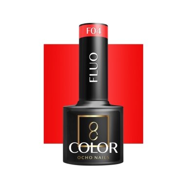 OCHO NAILS hybrid nail polish for manicure FLUO F04, 5 g. OCHO NAILS hybrid nail polish for manicure FLUO F04, 5 g.
