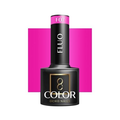 OCHO NAILS long-lasting hybrid nail polish for manicure FLUO F07, 5 g. OCHO NAILS long-lasting hybrid nail polish for manicure FLUO F07, 5 g.