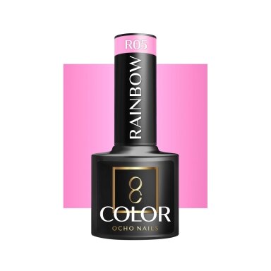 OCHO NAILS ilgalaikis hibridinis nagų lakas manikiūrui RAINBOW R05, 5 g. OCHO NAILS ilgalaikis hibridinis nagų lakas manikiūrui RAINBOW R05, 5 g.