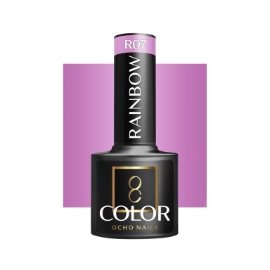 OCHO NAILS ilgalaikis hibridinis nagų lakas manikiūrui RAINBOW R07, 5 g. OCHO NAILS ilgalaikis hibridinis nagų lakas manikiūrui RAINBOW R07, 5 g.