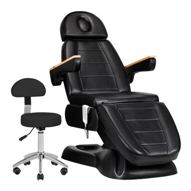 Профессиональная косметологическая кровать для салонов красоты SILLON LUX 273B + кресло мастера №304 цвет черный Профессиональная косметологическая кровать для салонов красоты SILLON LUX 273B + кресло мастера №304 цвет черный