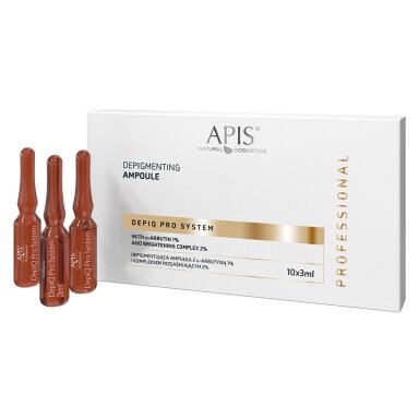 APIS DEPIQ PRO SYSTEM Depigmenting ampoule with αarbutin 1% and brightening complex 2%, 10x3ml APIS DEPIQ PRO SYSTEM Depigmenting ampoule with αarbutin 1% and brightening complex 2%, 10x3ml