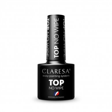 CLARESA hybrid nail polish top layer TOP NO WIPE, 5 g. CLARESA hybrid nail polish top layer TOP NO WIPE, 5 g.