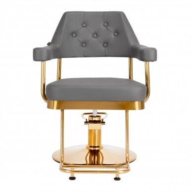 Profesionali kirpyklos kėdė GABBIANO GRANDA, pilka su aukso spalvos detalėmis 1