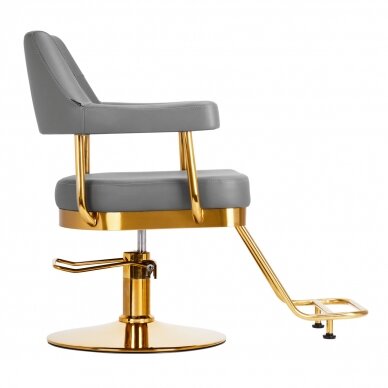 Profesionali kirpyklos kėdė GABBIANO GRANDA, pilka su aukso spalvos detalėmis 2