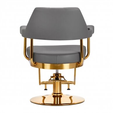 Profesionali kirpyklos kėdė GABBIANO GRANDA, pilka su aukso spalvos detalėmis 3