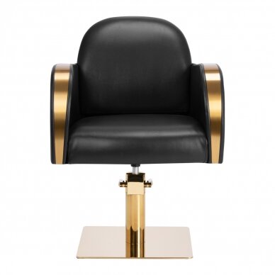 Professional hairdressing chair GABBIANO MALAGA, black with gold details 1