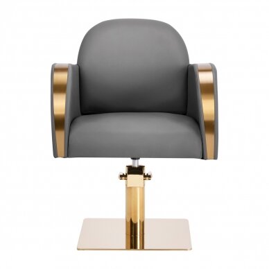 Profesionali kirpyklos kėdė GABBIANO MALAGA, pilka su aukso spalvos detalėmis 1