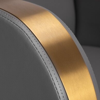 Profesionali kirpyklos kėdė GABBIANO MALAGA, pilka su aukso spalvos detalėmis 4