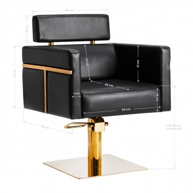 Профессиональный парикмахерский стул GABBIANO TOLEDO, черный с золотыми деталями 8