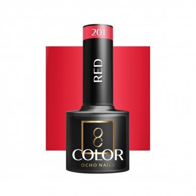 OCHO NAILS long-lasting hybrid nail polish for manicure RED 201, 5 g.