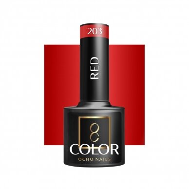 OCHO NAILS стойкий гибридный лак для маникюра RED 203, 5 г. OCHO NAILS стойкий гибридный лак для маникюра RED 203, 5 г.