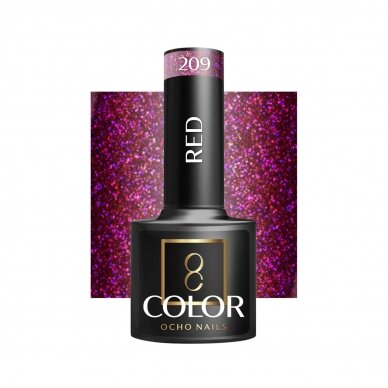 OCHO NAILS long-lasting hybrid nail polish for manicure RED 209, 5 g.