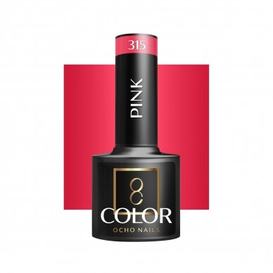 OCHO NAILS ilgalaikis hibridinis nagų lakas manikiūrui PINK 315, 5 g. OCHO NAILS ilgalaikis hibridinis nagų lakas manikiūrui PINK 315, 5 g.