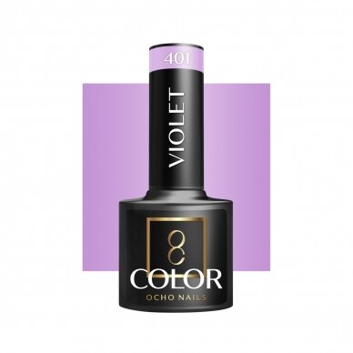 OCHO NAILS ilgalaikis hibridinis nagų lakas manikiūrui VIOLET 401, 5 g. OCHO NAILS ilgalaikis hibridinis nagų lakas manikiūrui VIOLET 401, 5 g.