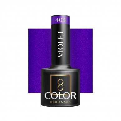 OCHO NAILS ilgalaikis hibridinis nagų lakas manikiūrui VIOLET 404, 5 g. OCHO NAILS ilgalaikis hibridinis nagų lakas manikiūrui VIOLET 404, 5 g.