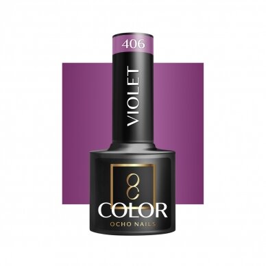 OCHO NAILS long-lasting hybrid nail polish for manicure VIOLET 406, 5 g.